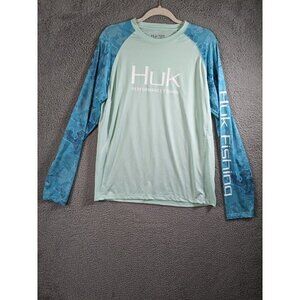 Huk Shirt Mens Medium Performance Fishing Long Sleeve Double Header Camo